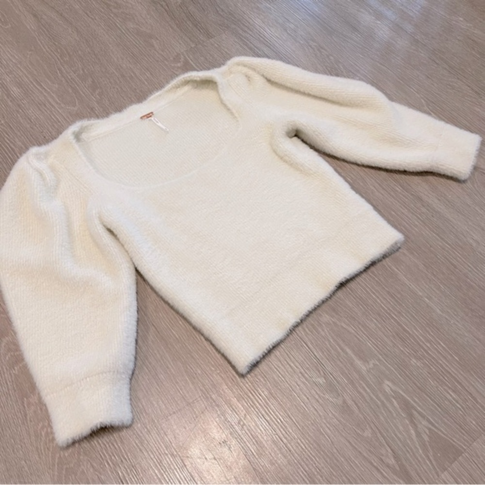 Free People Moonbeam 3/4 Puff Sleeve Pullover Sweater Women’s Size XS